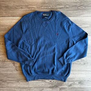 Polo by Ralph Lauren Vintage Crewneck Long Sleeve Cotton Sweater Blue XXL